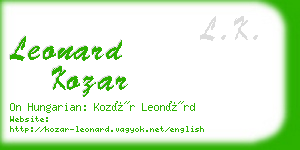 leonard kozar business card